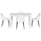 1 Artiss Dining Table and 4 Chairs Set White Sherpa