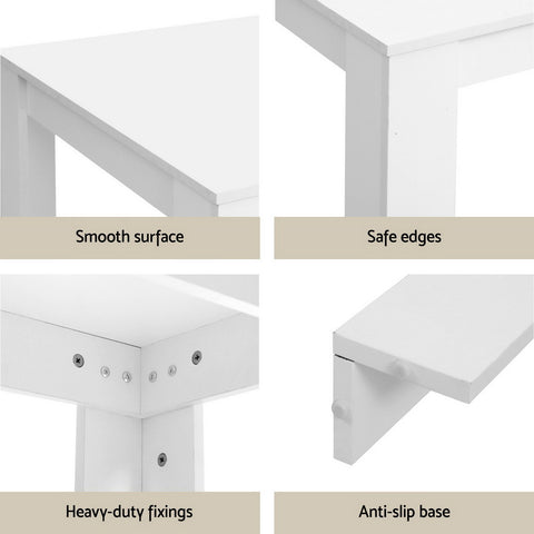 1 Artiss Dining Table and 4 Chairs Set White Sherpa