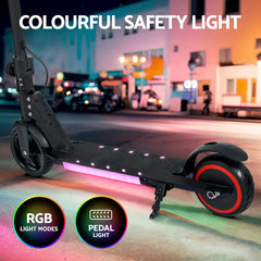 Electric Scooter 130W 16KM/H LED Light Folding Portable Riding Commuter Black