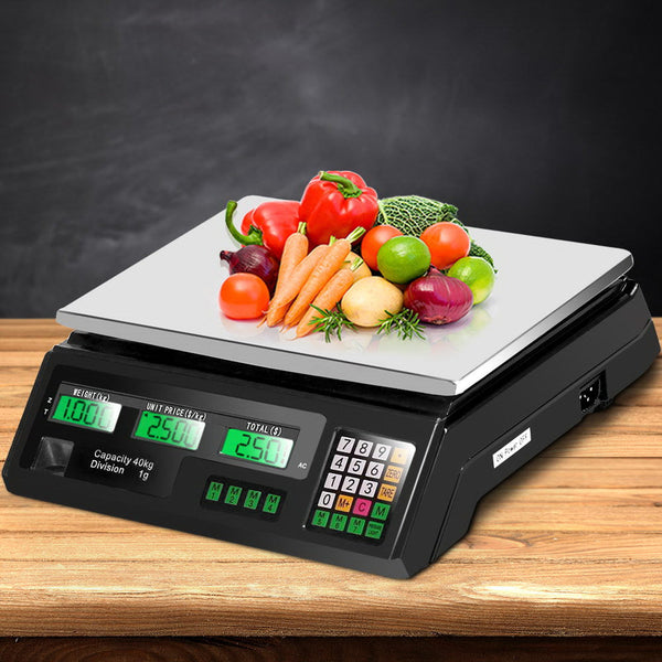 Emajin Digital Kitchen Weighing Scale - Precision 40KG Platform Scale with LCD Display NT Deals