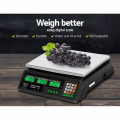Emajin Digital Kitchen Weighing Scale - Precision 40KG Platform Scale with LCD Display NT Deals
