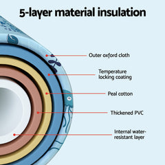 Weisshorn Foldable Bathtub PVC Spa Bucket Inflatable Cushion 114x62cm Blue