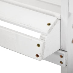 Gardeon 2PC Adirondack Outdoor Table and Chair Wooden Beach Chair Patio Furniture White