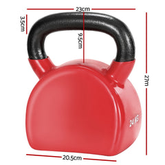 Everfit 24kg Kettlebell Weightlifting Bench Dumbbells Kettle Bell Gym Home