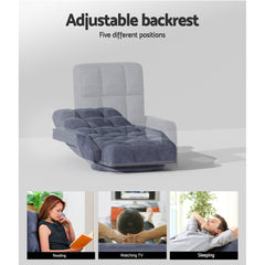 Artiss Floor Chair Lounge Sofa Swivel Charcoal