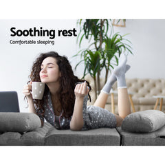 Artiss Floor Lounge Sofa Bed 2-seater Grey Fabric