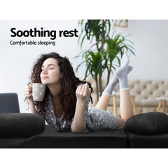 Artiss Floor Lounge Sofa Bed 2-seater Charcoal Suede