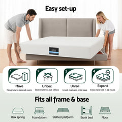 Giselle 20cm Memory Foam Mattress Green Tea King