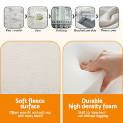 Giselle Bedding Foldable Mattress Fleece Portable 3-fold Folding Foam Mattresses