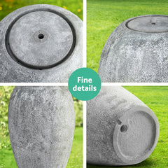 Gardeon Solar Fountain Water Feature Outdoor Fountain LED Lights Beige