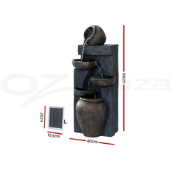 Gardeon Solar Water Feature Cascading Fountain 5 Tiered Bowl Bird Bath 99CM