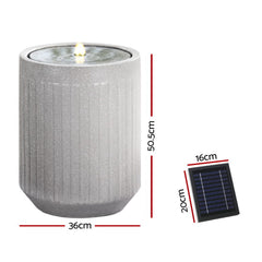 Gardeon Solar Fountain Water Feature Outdoor Fountain LED Lights Beige