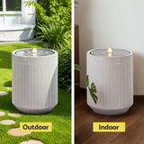 Gardeon Solar Fountain Water Feature Outdoor Fountain LED Lights Beige