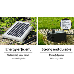 Gardeon Solar Fountain Water Fountain Feature Cascading Fountain LED Lights 76CM Grey