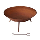 Grillz 56cm Fire Pit Iron Rustic Bowl Outdoor