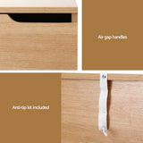 Artiss Bedside Table 2 Drawers Nightstand Pine