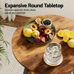 Artiss Industrial Bar Table with 2-Tier Organizer Weather-Resistant MDF Top Steel Frame