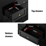 Artiss 7 Chest of Drawers Dresser Table Black