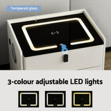 Artiss Smart Bedside Table Wireless Charging - BESS White