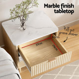 Artiss Bedside Table Nightstand 1 Drawer Shelves Pine