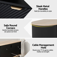 Artiss TV Unit Entertainment Unit Storage Cabinet Black Pine