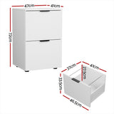 Artiss Filing Cabinet Files Storage Office Shelves File Organiser White 2 Drawer