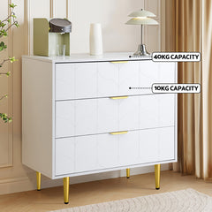 Artiss 3 Chest of Drawers Lowboy Cabinet White