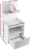 Artiss Bedside Table 1 Drawer with Shelves - EVERMORE White