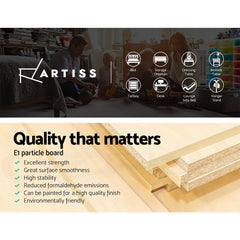 Artiss Bedside Table 1 Drawer with Shelves - EVERMORE White