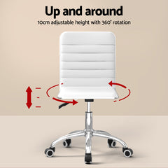 Artiss Computer Desk Office Chair Set PU Leather Home Study Table 100cm White
