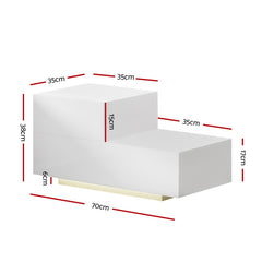 Artiss Bedside Tables LED 2 Drawers - REMI White