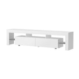 Artiss TV Cabinet Entertainment Unit Stand RGB LED Gloss Furniture 200cm White