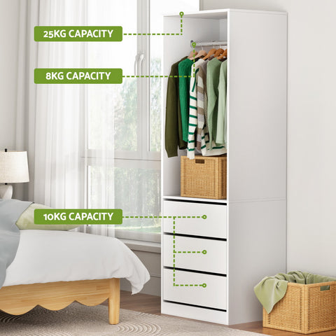 Artiss Wardrobe Clothes Closet Storage Organizer White