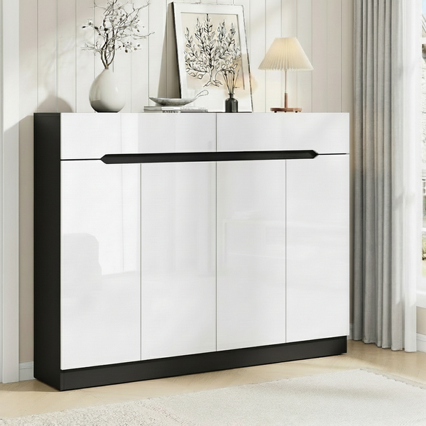 Artiss Shoe Rack Cabinet Storage 120cm w/ Drawer - White Lydia