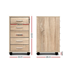 Artiss Filing Cabinet 5 Drawer Office Storage Organiser