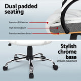 Artiss Computer Desk 120cm Executive Office Chair Set PU Leather High Back White