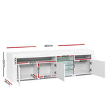 Artiss Entertainment Unit TV Cabinet LED 180cm White Bobi
