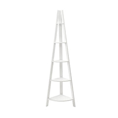 Artiss Bookshelf Corner Shelf 5 Tiers - CANE White