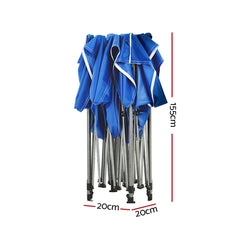 Instahut Gazebo Pop Up 3x3m w/Base Podx4 Marquee Folding Outdoor Wedding Camping Tent Shade Canopy Blue