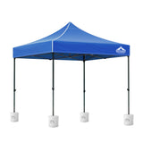 Instahut Gazebo Pop Up 3x3m w/Base Podx4 Marquee Folding Outdoor Wedding Camping Tent Shade Canopy Blue