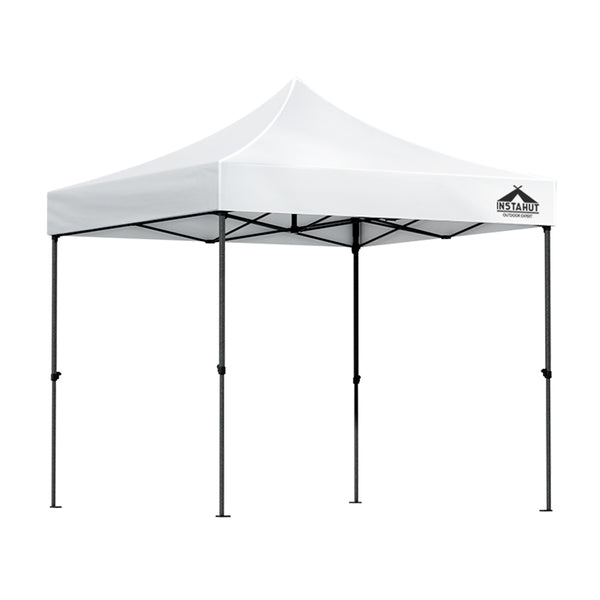 Instahut Gazebo Pop Up 3x3m w/Base Podx4 Marquee Folding Outdoor Wedding Camping Tent Shade Canopy White