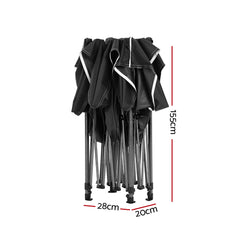 Instahut Gazebo Pop Up Marquee 3x4.5 Folding Tent 500D Wedding Camping Black