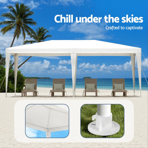 Instahut Gazebo 3x6m Wedding Party Marquee Tent Outdoor Event Camping Canopy Shade White
