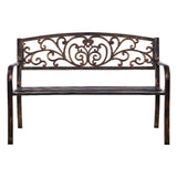 Gardeon Outdoor Garden Bench Seat Steel Outdoor Furniture 3 Seater Park Bronze
