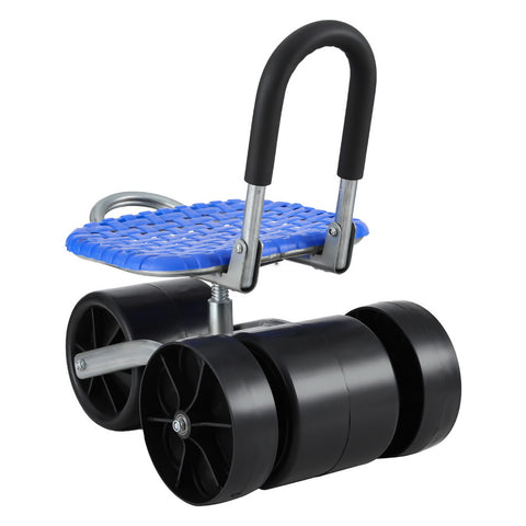 Gardeon Garden Stool Seat Foldable with Wheels Blue