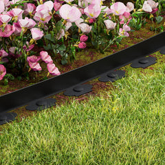 Green Fingers Garden Edging 5CM x 10M Border Support Landscape Edge Black X5