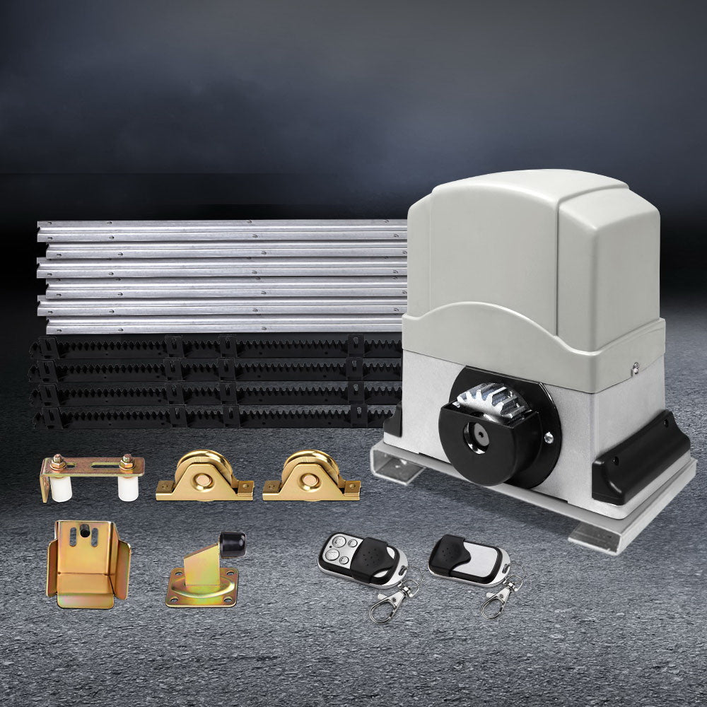 Electric Sliding Gate Opener 1200KG Auto Remote Hardware Kit Rail 4M