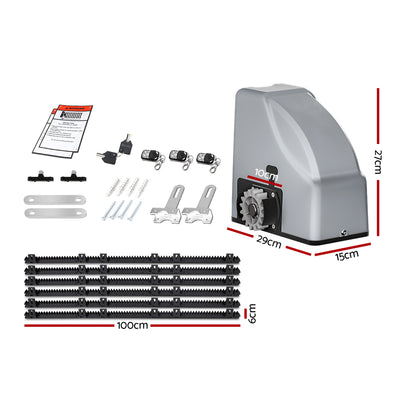 LockMaster Automatic Sliding Gate Opener Kit Keypad 6M 800KG