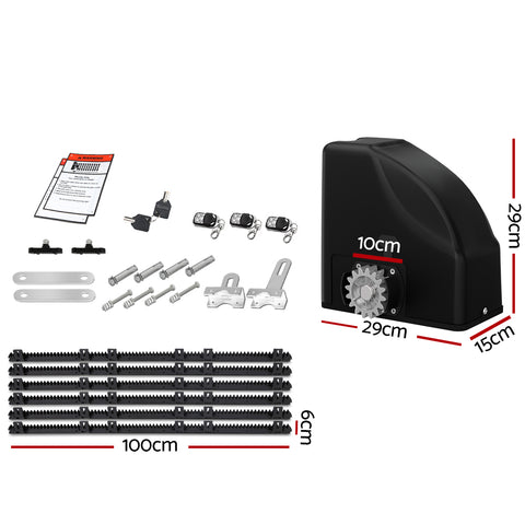 LockMaster Automatic Sliding Gate Opener Kit 10W Solar 6M 600KG