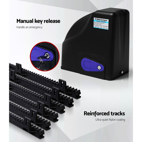 LockMaster Automatic Sliding Gate Opener Kit 10W Solar 6M 600KG